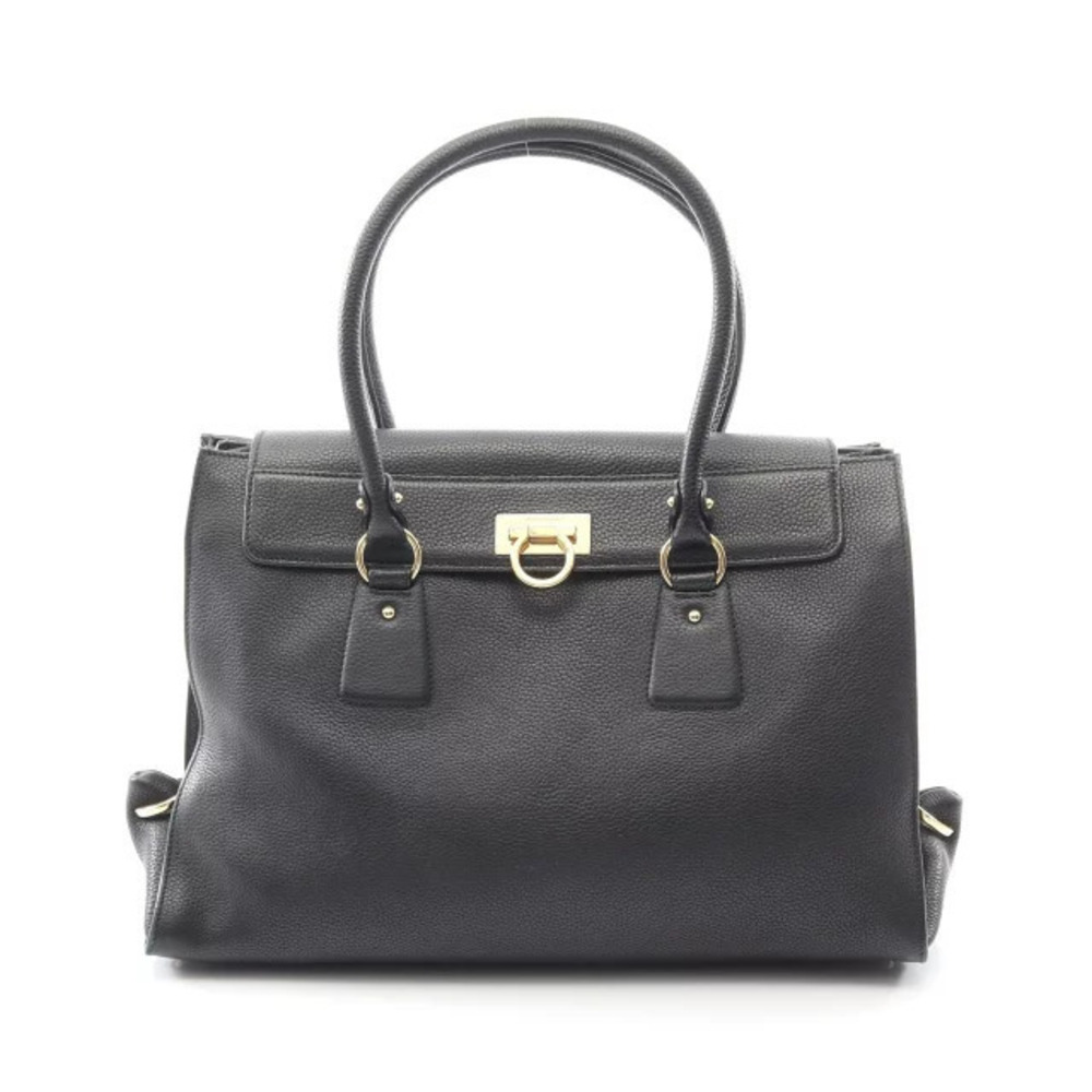 Salvatore Ferragamo Gancini Handbag Leather Black